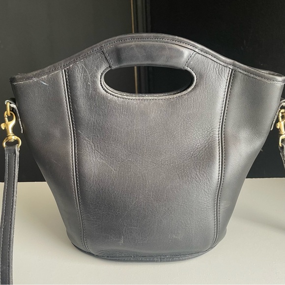 Coach Black Leather Gold Skull Skeleton Shopper Tote 9993 Bag Crossbody handbag - Picture 7 of 16